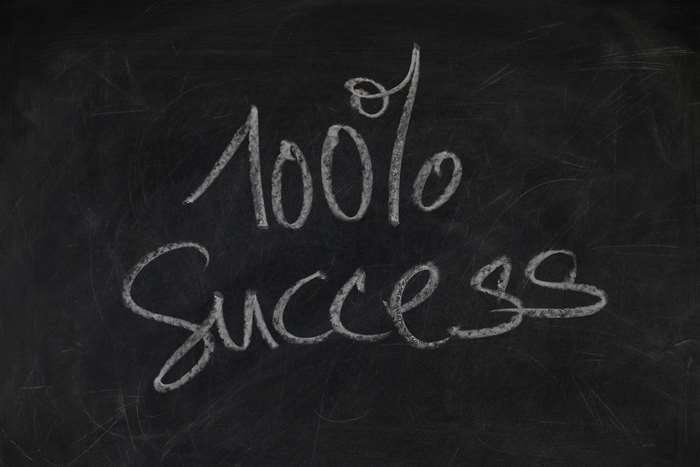 100% Success written on a blackboard
