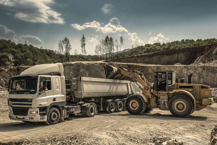 Heavy machinery in a quarry