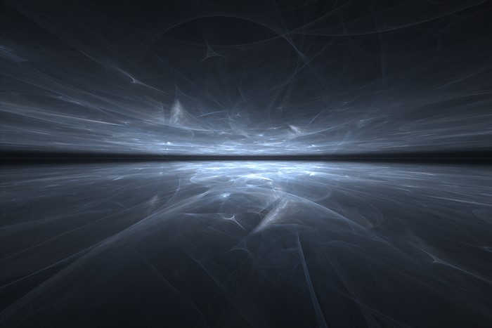 Abstract fractal landscape with reflection