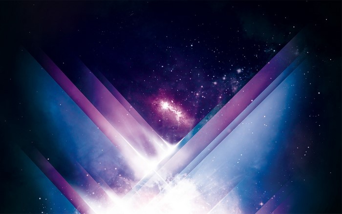 Abstract Space Nebula with Geometric Overlays