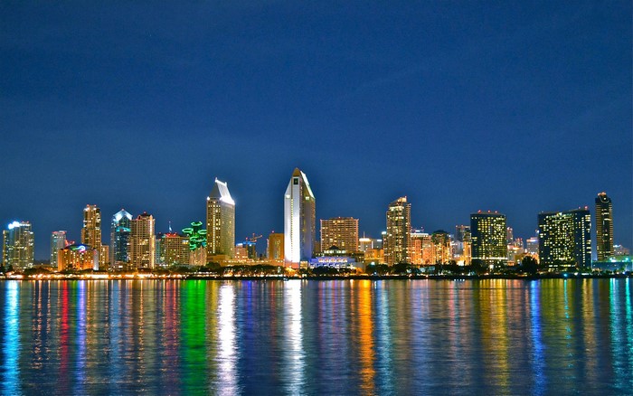 San Diego Downtown Skyline at Night