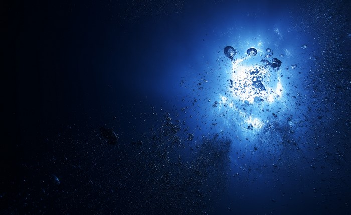 Underwater Sunbeams and Bubbles