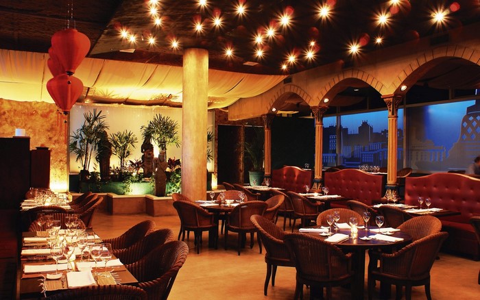 Restaurant interior with tables and seating