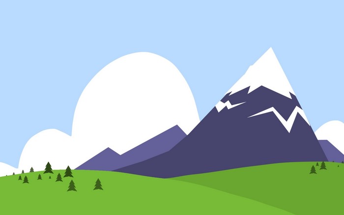 Vector illustration of mountains and clouds
