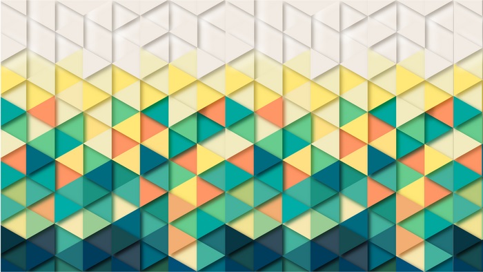 Abstract geometric pattern of triangles in various colors