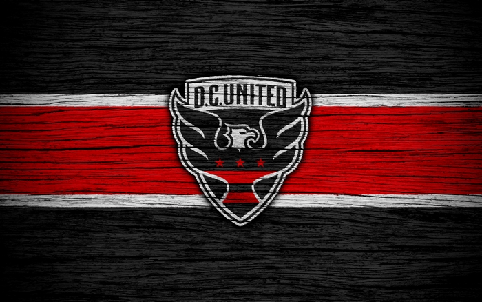 D.C. United MLS Logo on Wood Texture