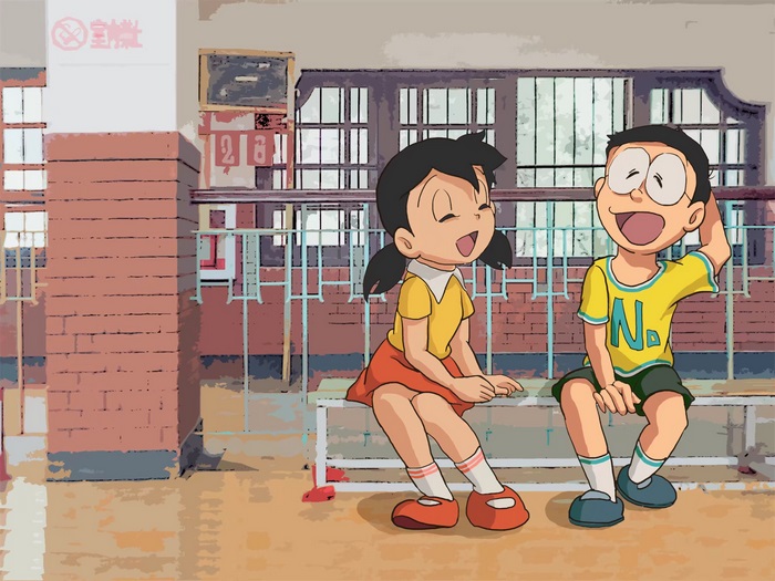 Nobita Nobi and Shizuka Minamoto from Doraemon