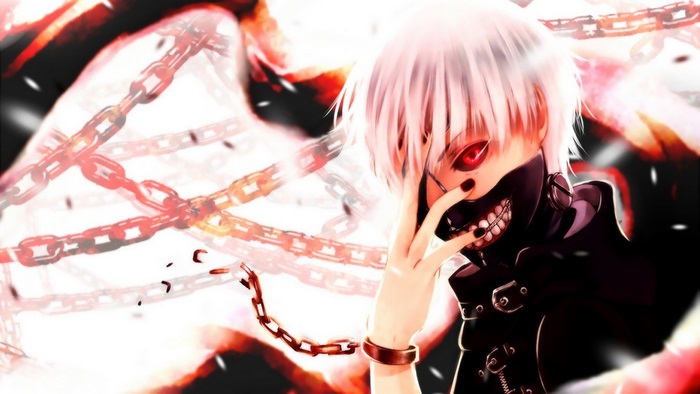 Ken Kaneki from Tokyo Ghoul with chains