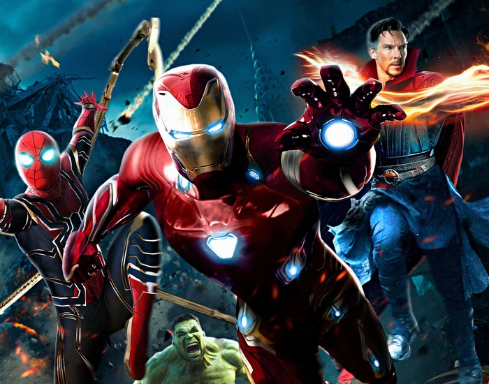 Marvel Avengers Action Scene: Iron Man, Spider-Man, Hulk
