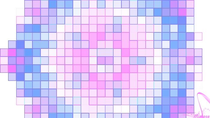 Abstract geometric pattern of pink and blue squares