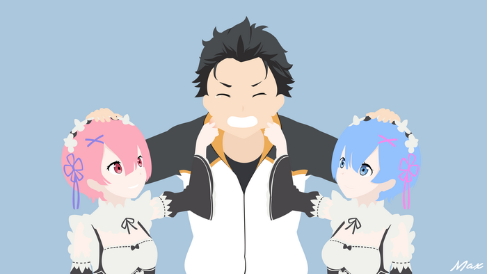 Ram, Rem, and Subaru Natsuki from Re:ZERO