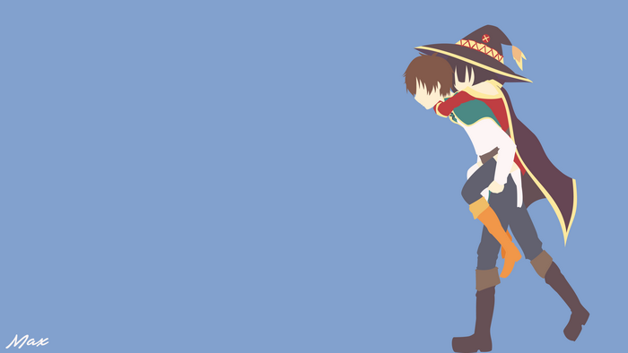 Kazuma Satou carrying Megumin from KonoSuba