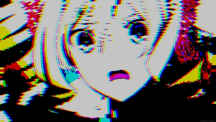 Anime Girl with Glitch Effect