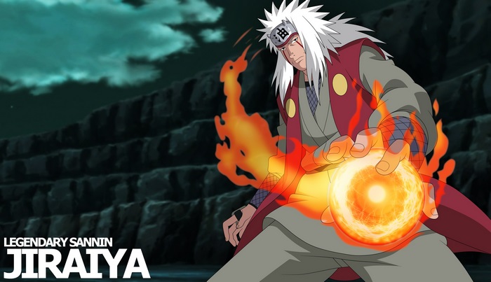 Jiraiya from Naruto using Rasengan