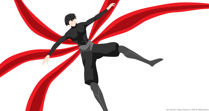 Ken Kaneki from Tokyo Ghoul with red Kagune