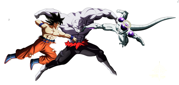 Goku, Jiren, and Frieza from Dragon Ball