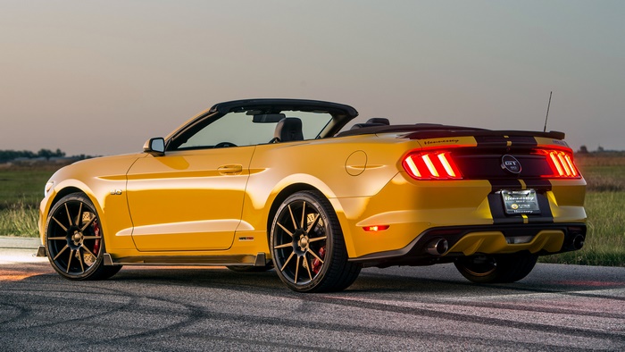 Yellow Hennessey Mustang GT Convertible