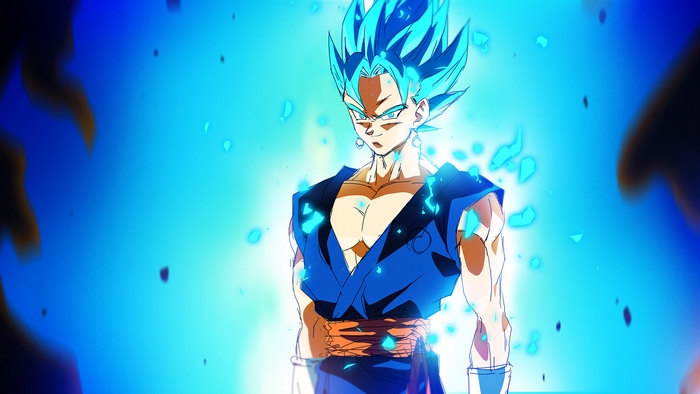 Vegito from Dragon Ball in Super Saiyan Blue form