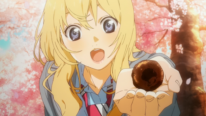 Kaori Miyazono from Your Lie in April holding a donut