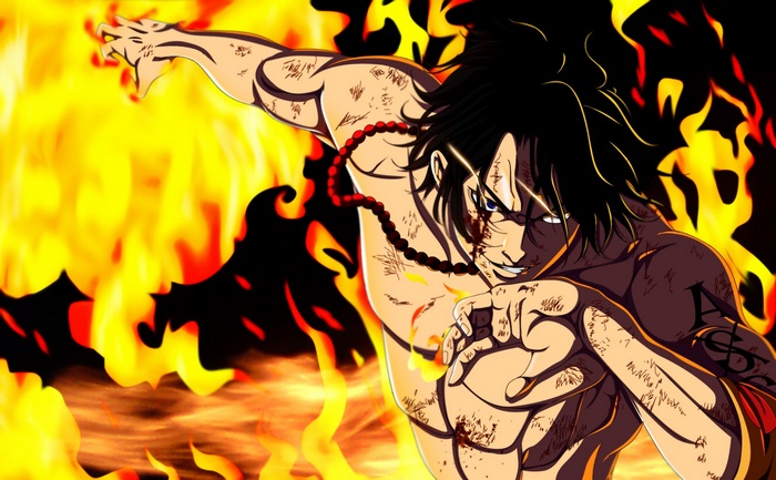 Portgas D. Ace Fiery Pose with Intense Flames