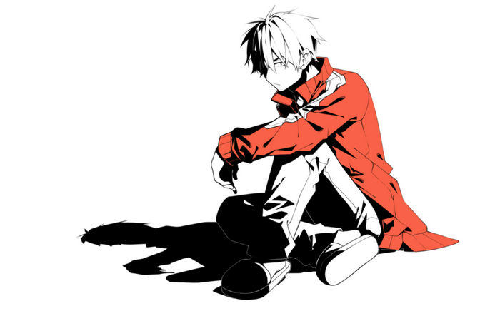 Shintaro Kisaragi sitting with shadow