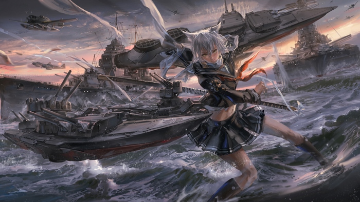 Maya from Azur Lane in battle