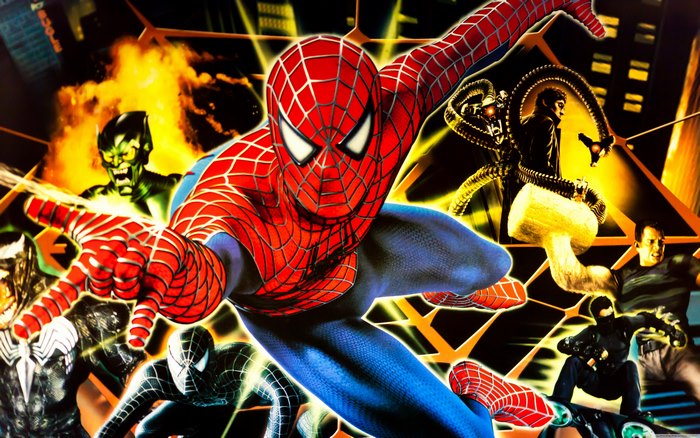 Spider-Man and villains from Marvel Comics