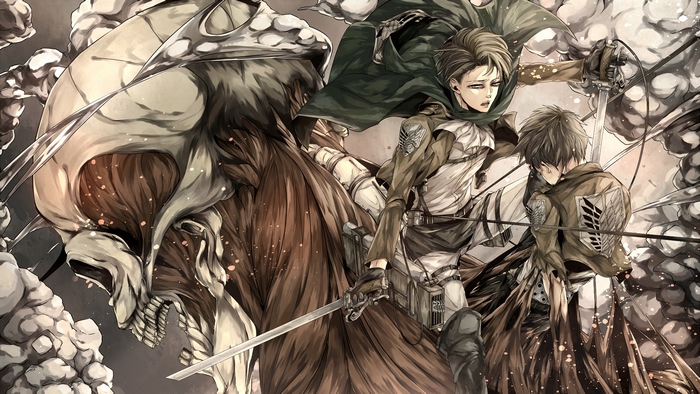 Levi Ackerman and Eren Yeager from Attack on Titan
