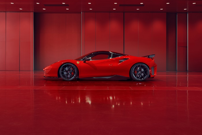 Red Ferrari 488 Supercar in a Red Room