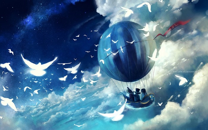 Portgas D. Ace, Sabo and Luffy in Hot Air Balloon
