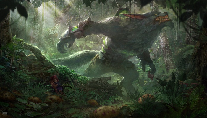Warwick and Annie from League of Legends in a forest