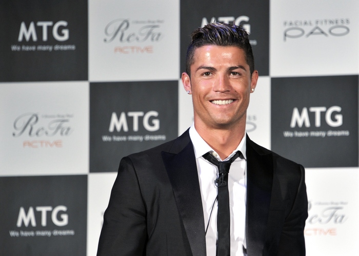 Cristiano Ronaldo in a Suit at MTG ReFa PAO Event