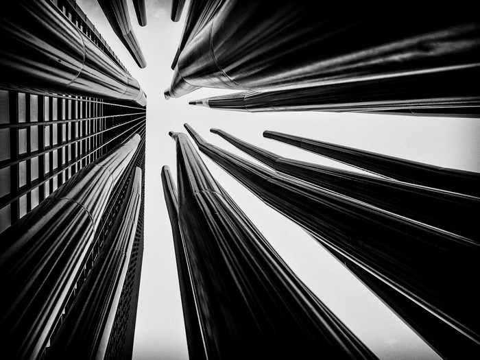 Abstract Architecture with Metal Tubes