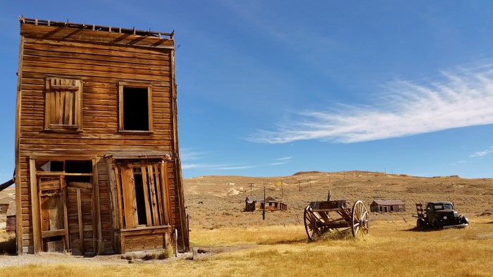 Abandoned wooden building in a ghost town