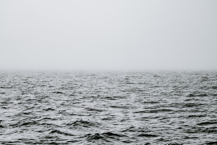 Ocean waves in fog