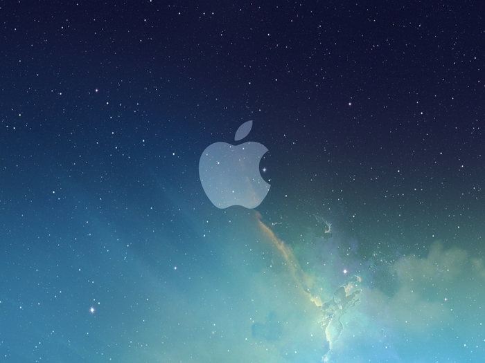 Apple Logo on Starry Night Sky