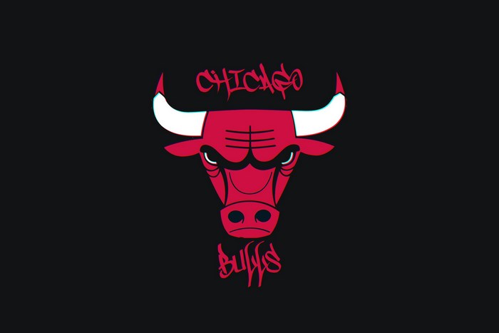 Chicago Bulls Logo with Graffiti Text