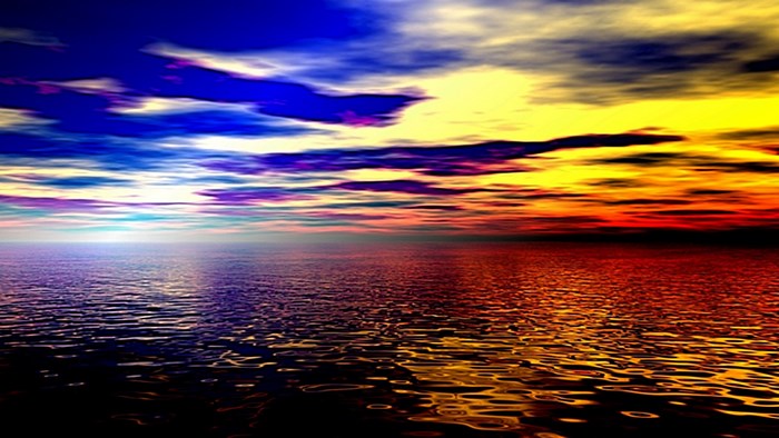 Colorful sunset over the ocean