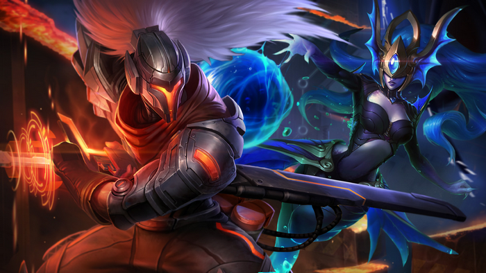 Yasuo and Nami from League of Legends