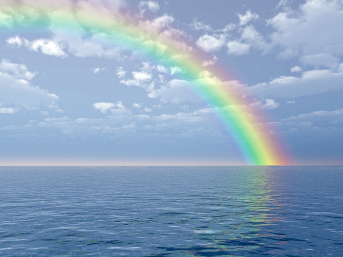 Rainbow over the ocean