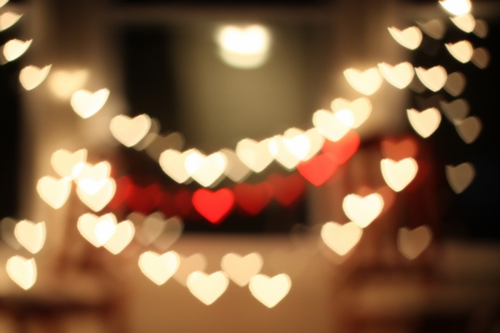 Heart-shaped bokeh lights