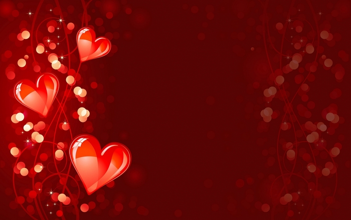 Valentine's Day hearts and bokeh