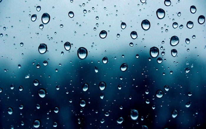 Raindrops on glass