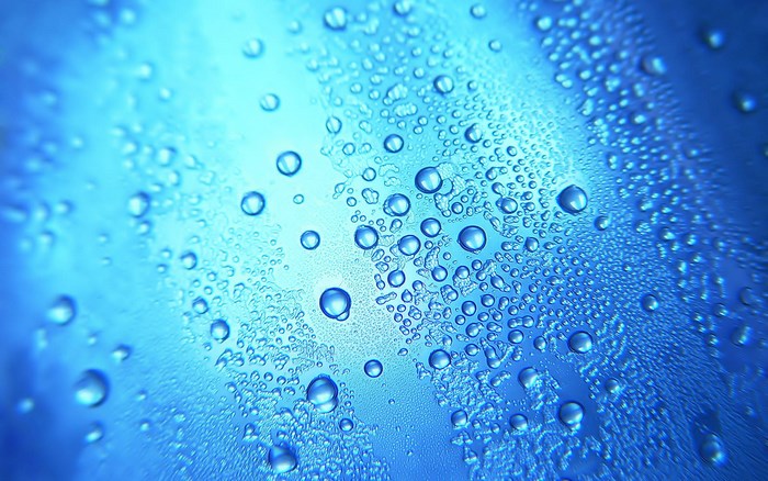 Water Droplets on Blue Surface