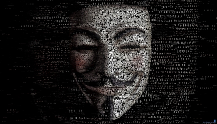 Anonymous mask made of names