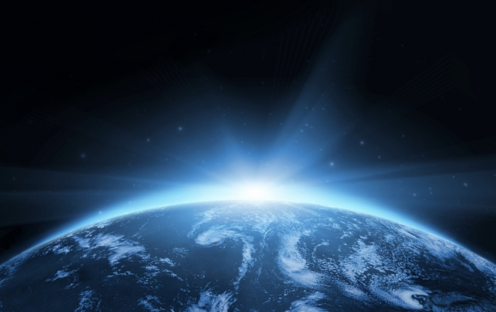 Earth from Space with Sunrise