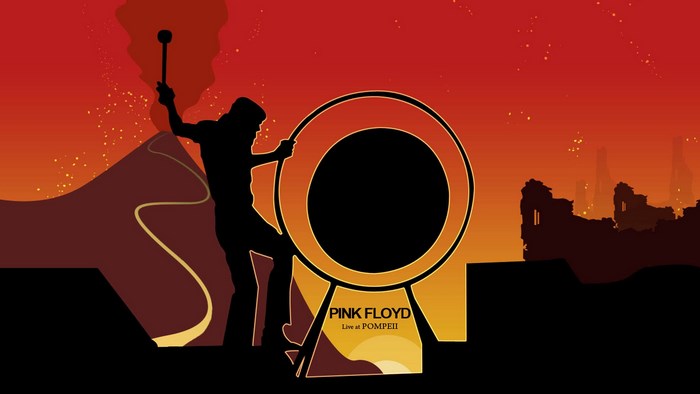 Silhouetted Drummer at Sunset Ruins