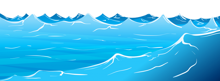 Blue ocean waves with black sky