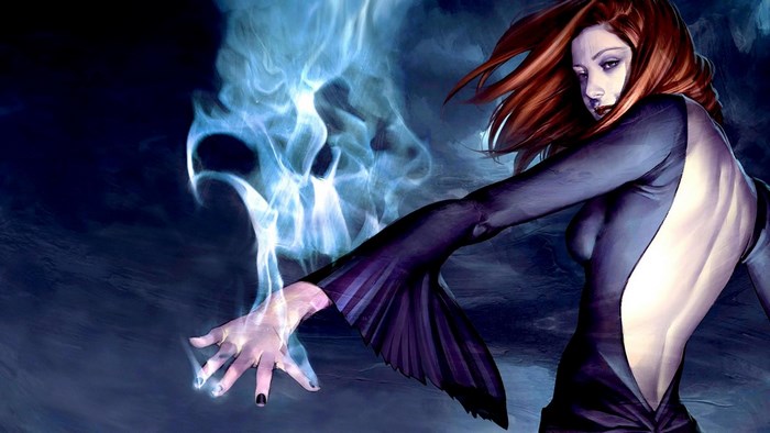 Buffy the Vampire Slayer character with blue magic