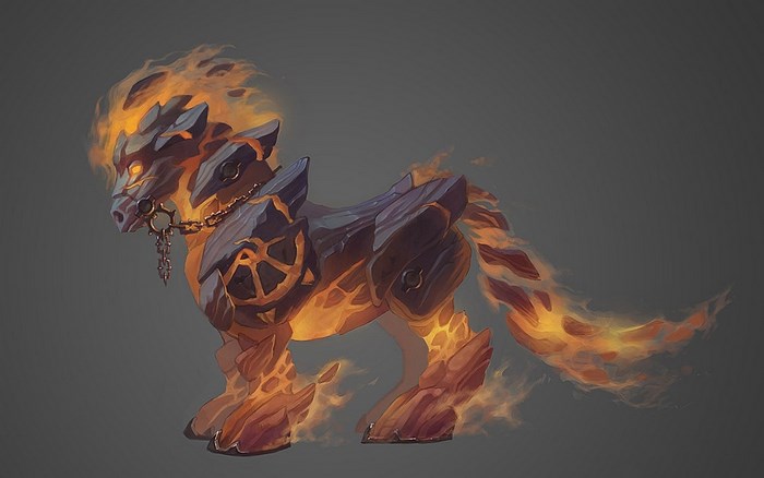 Fiery creature made of rock and lava